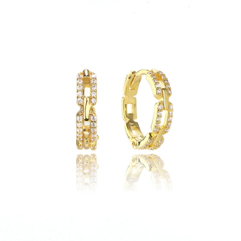 Georgini Goddess Link Hoop Earrings - Gold