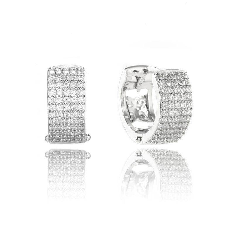 Georgini Goddess Maeve Pave Hoop Earrings - Silver