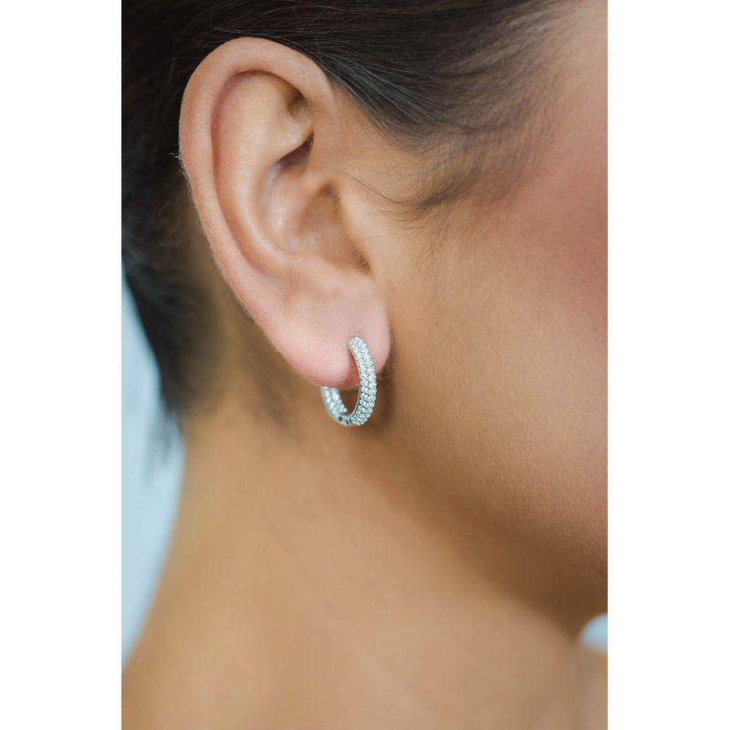 Georgini Goddess Pave Hoop Earrings - Silver