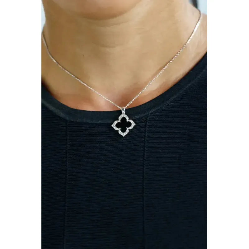 Georgini Midnight Velvet Black Agate Fairwater Pendant - Silver