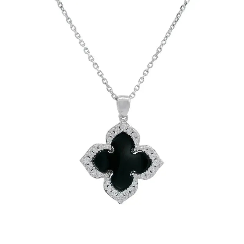 Georgini Midnight Velvet Black Agate Fairwater Pendant - Silver
