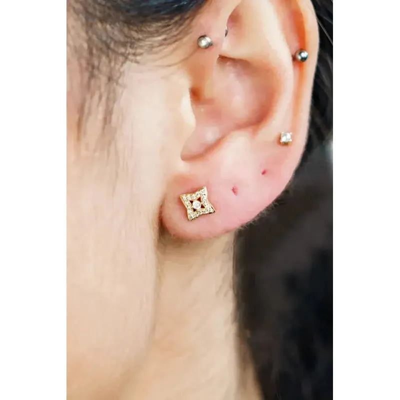 Georgini Midnight Velvet Fairwater Petite Stud Earrings - Gold