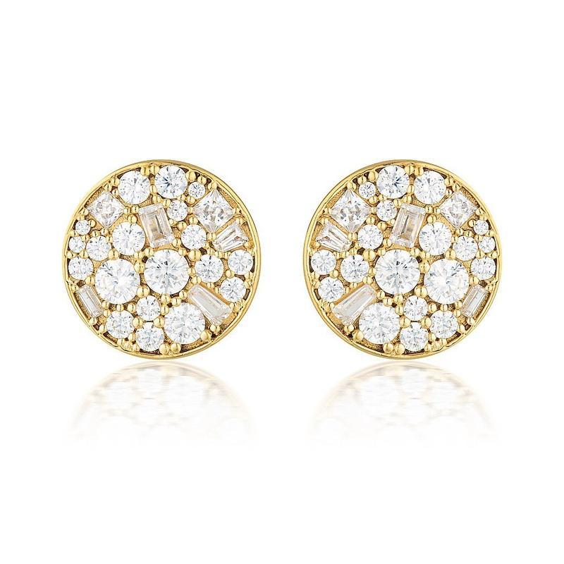 Georgini Mosaic Disc Gold Stud Earrings