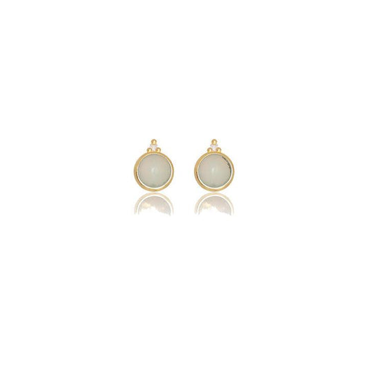 Georgini Natural Opal and Two Natural Diamond October Earrings - Gold