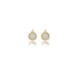 Georgini Natural Opal and Two Natural Diamond October Earrings - Gold