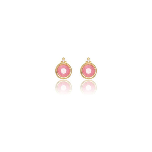 Georgini Natural Ruby and Two Natural Diamond July Earrings - Gold