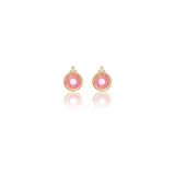 Georgini Natural Ruby and Two Natural Diamond July Earrings - Gold