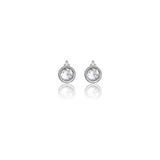 Georgini Natural Topaz and Two Natural Diamond April Earrings - Silver
