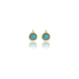 Georgini Natural Turquoise and Two Natural Diamond December Earrings - Gold