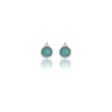 Georgini Natural Turquoise and Two Natural Diamond December Earrings - Silver