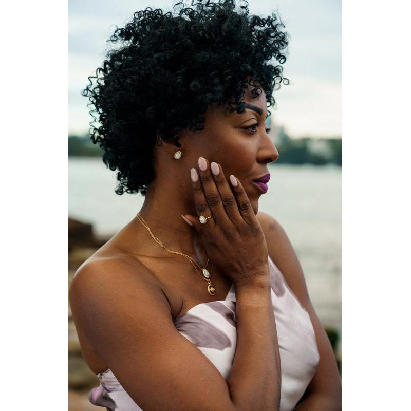 Georgini Opal Glow Rozelle White Opal Pear Ring