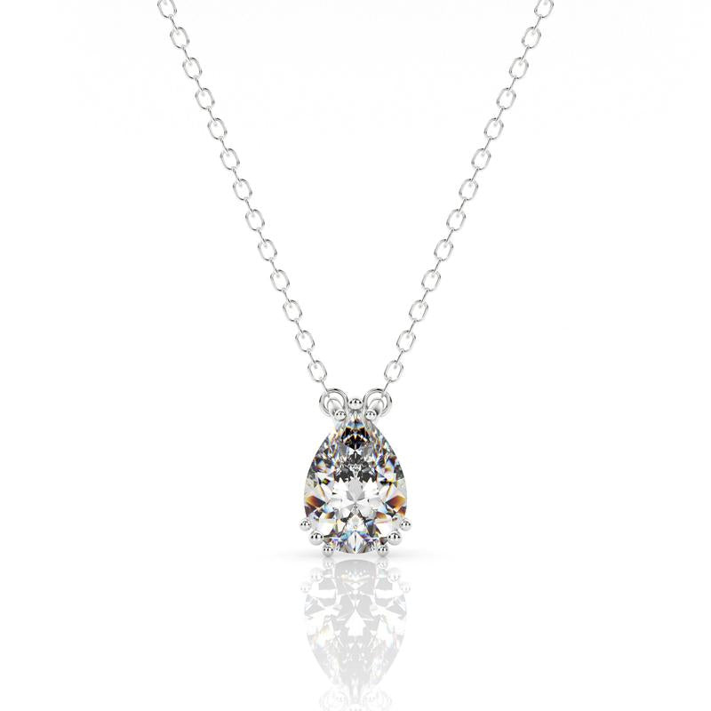 Georgini Pear-Cut Hidden Halo Silver Pendant