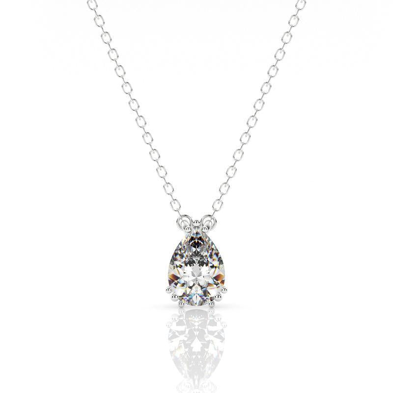 Georgini Pear-Cut Hidden Halo Silver Pendant