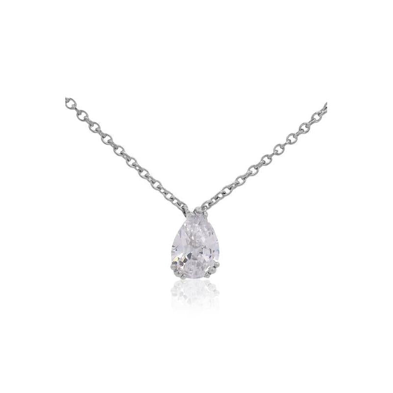 Georgini Pear-Cut Hidden Halo Silver Pendant