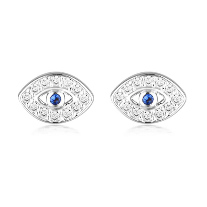 Georgini Rock Star Blue Evil Eye silver earrings
