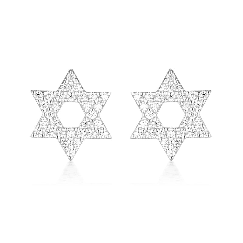 Georgini Rock Star of David Earrings Silver