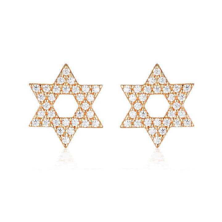 Georgini Rock Star of David Rose Gold Earrings