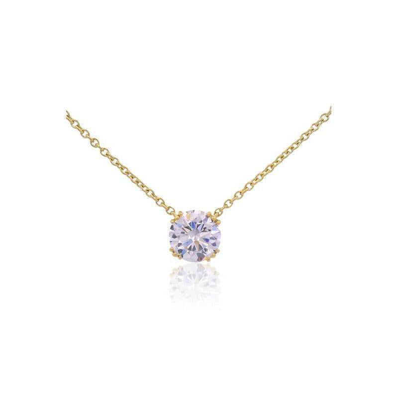 Georgini Round Hidden Halo Pendant in 18ct Gold Finish