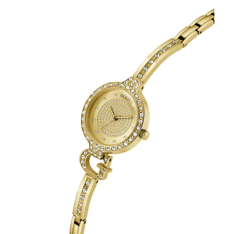 Gues Giselle Gold Tone Analog Watch with Diamond Accents