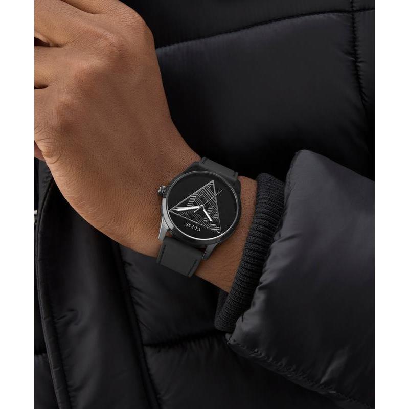 Guess Black Analog Watch with Triangle Dial