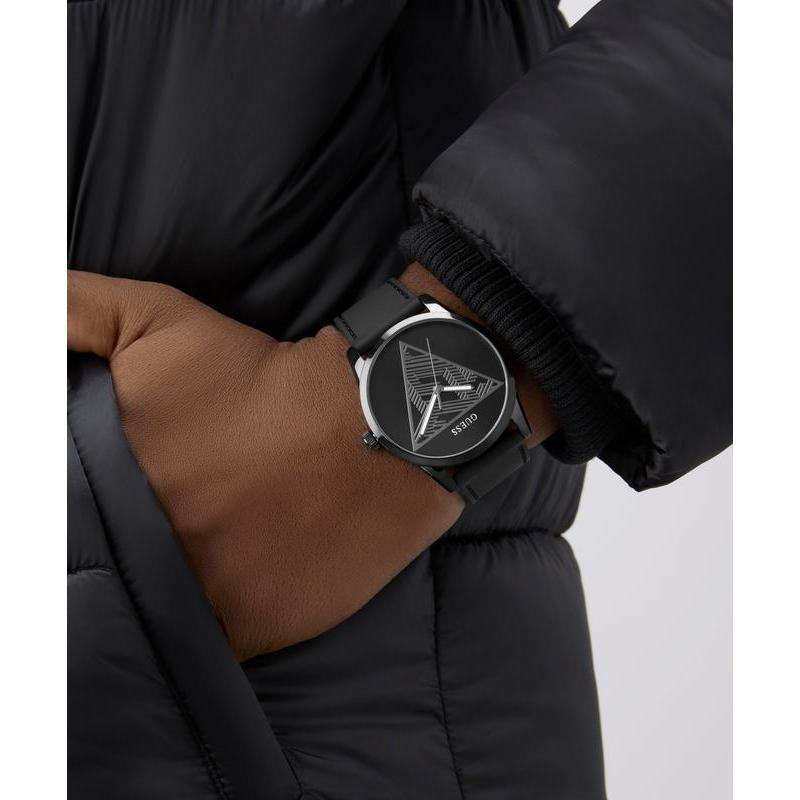 Guess Black Analog Watch with Triangle Dial