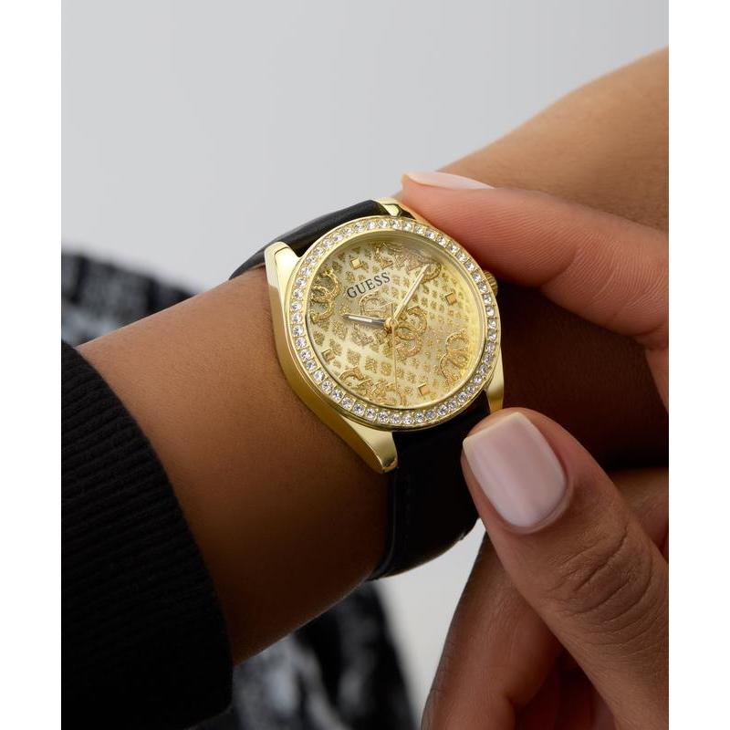 Guess Black Gold Tone Analog Watch