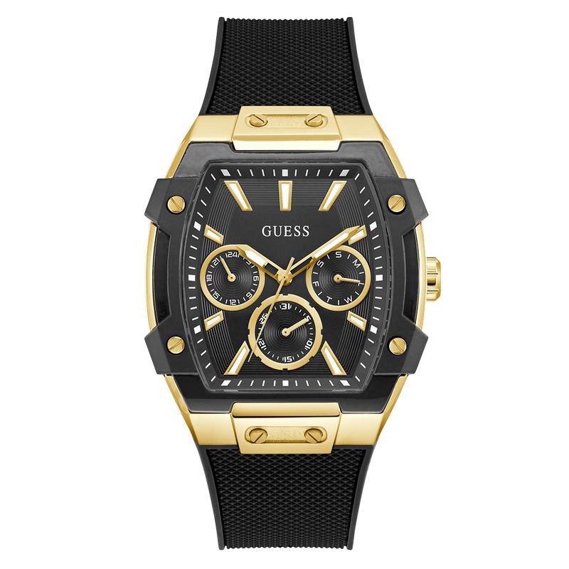 Guess Black Gold Tone Multi-Function Stainless Steel Watch