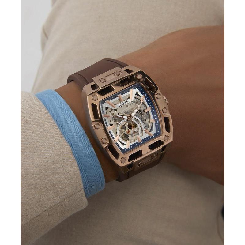 Guess Brown Coffee Automatic Luxury Watch