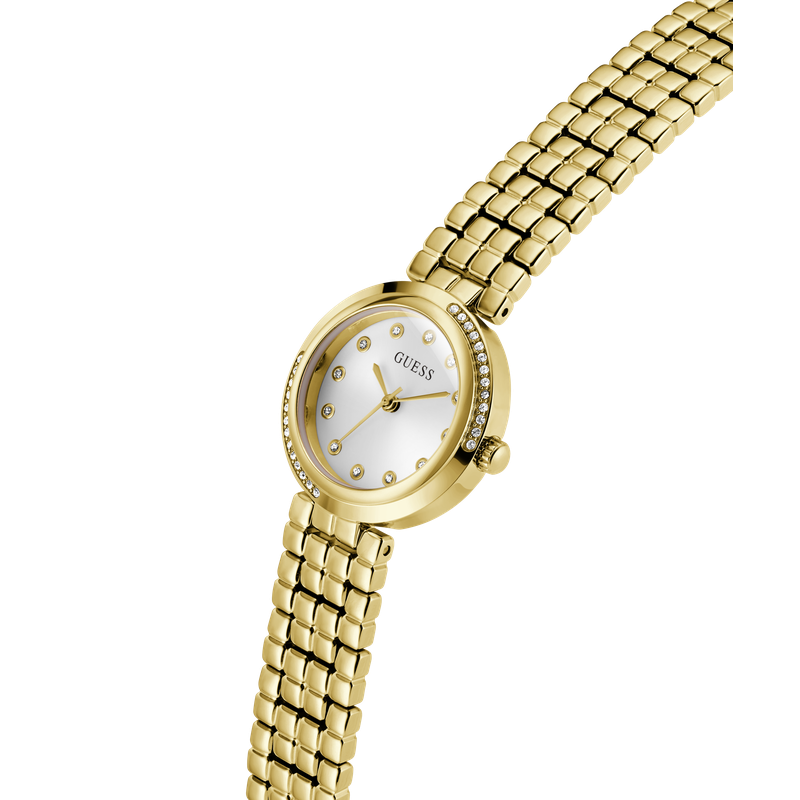 Guess Clara Gold‑Tone Watch with Crystal Dial