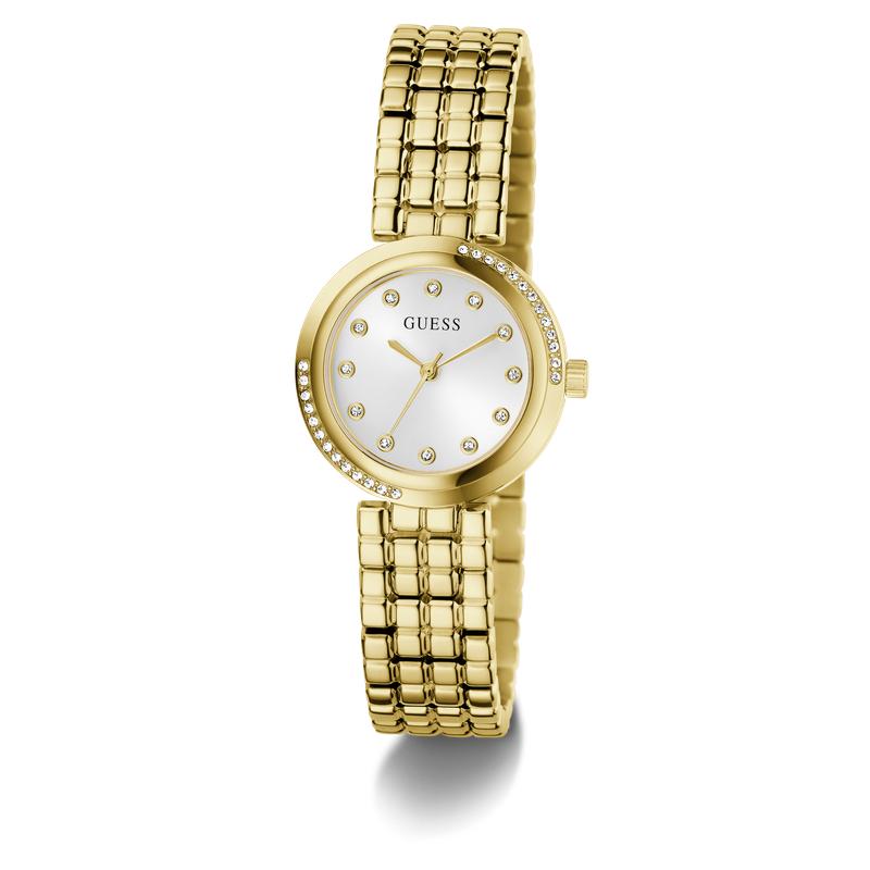 Guess Clara Gold‑Tone Watch with Crystal Dial