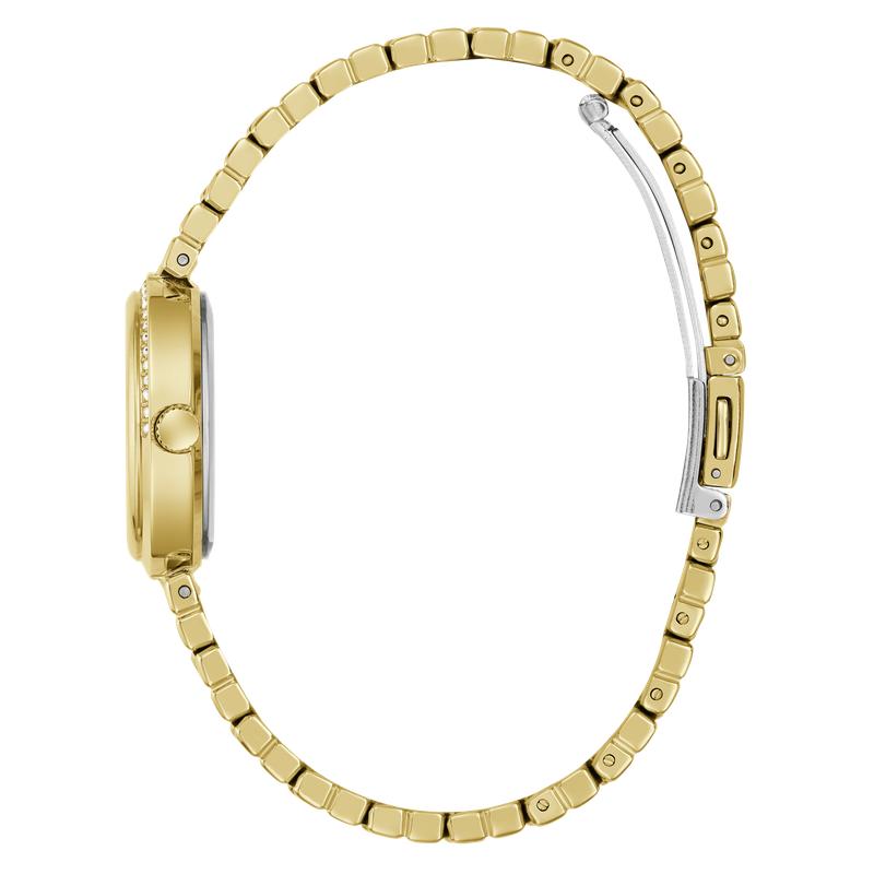 Guess Clara Gold‑Tone Watch with Crystal Dial