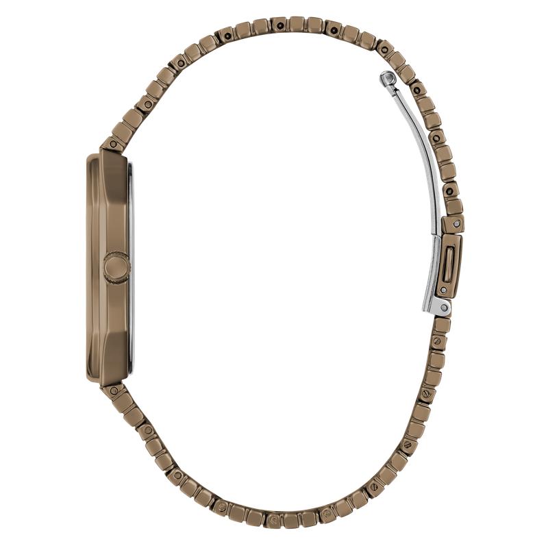 Guess Coffee Date Watch with Bronze Sunray Dial