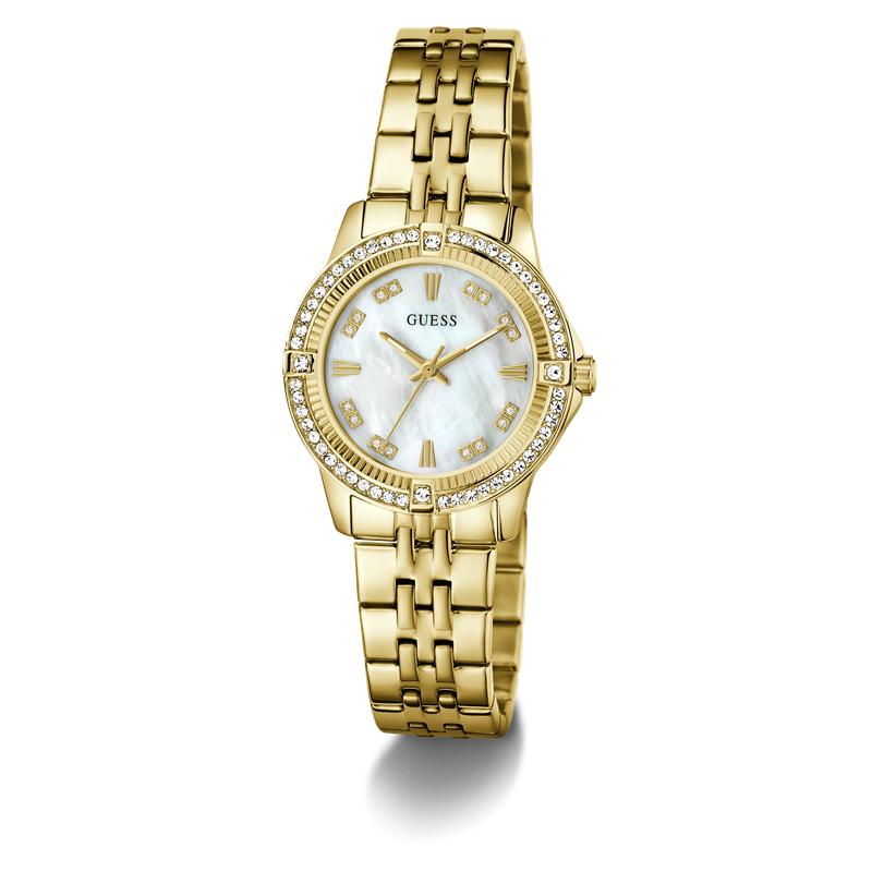 Guess Colette Gold Tone Ladies Analog Watch with Mother‑of‑Pearl Dial