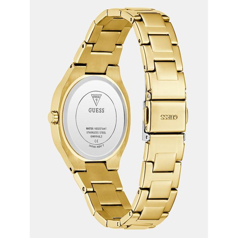 Guess Elegant Gold-Tone Crystal Embellished Analog Watch