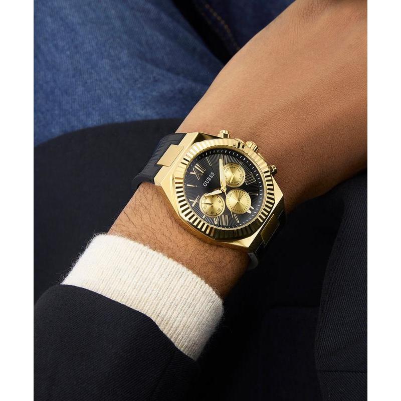 Guess Equity Black Gold Multifunction Watch