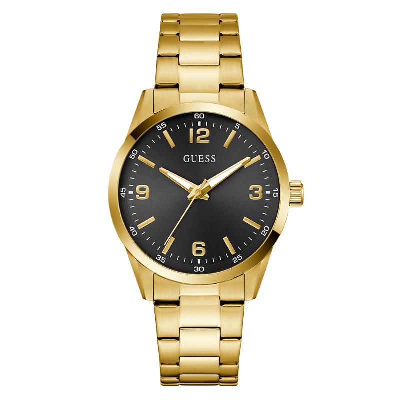 Guess Gold Tone Black Dial Quartz Analog Watch