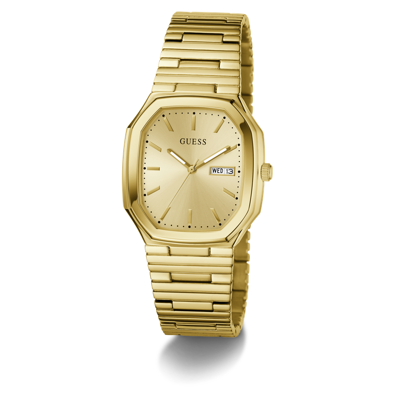Guess Gold Tone Date Watch with Rectangular Dial
