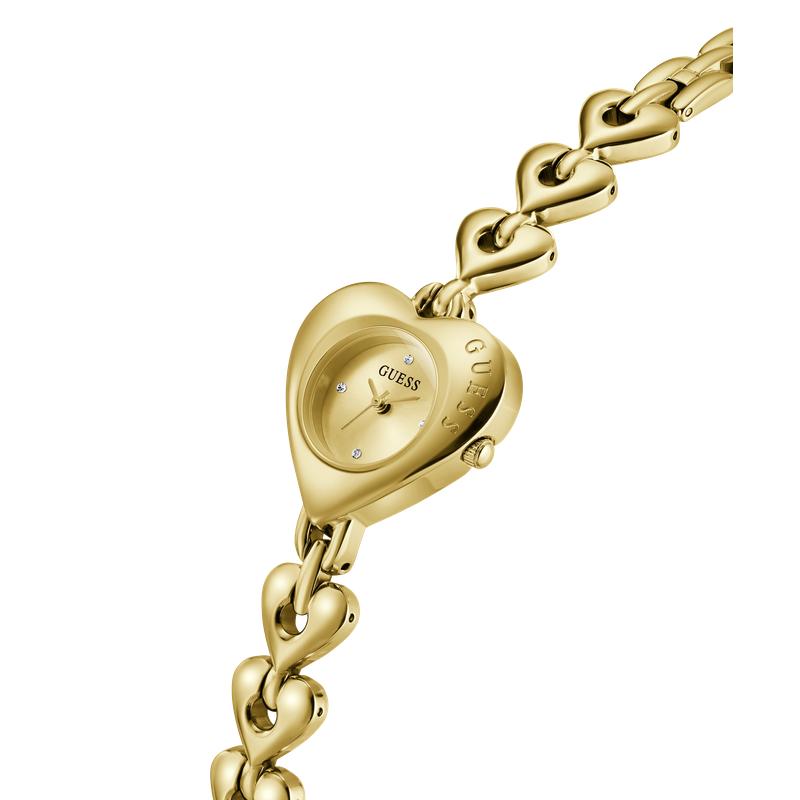 Guess Gold Tone Heart-Shaped Ladies Analog Watch
