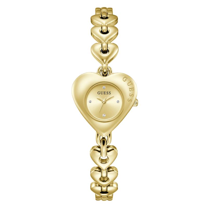 Guess Gold Tone Heart-Shaped Ladies Analog Watch