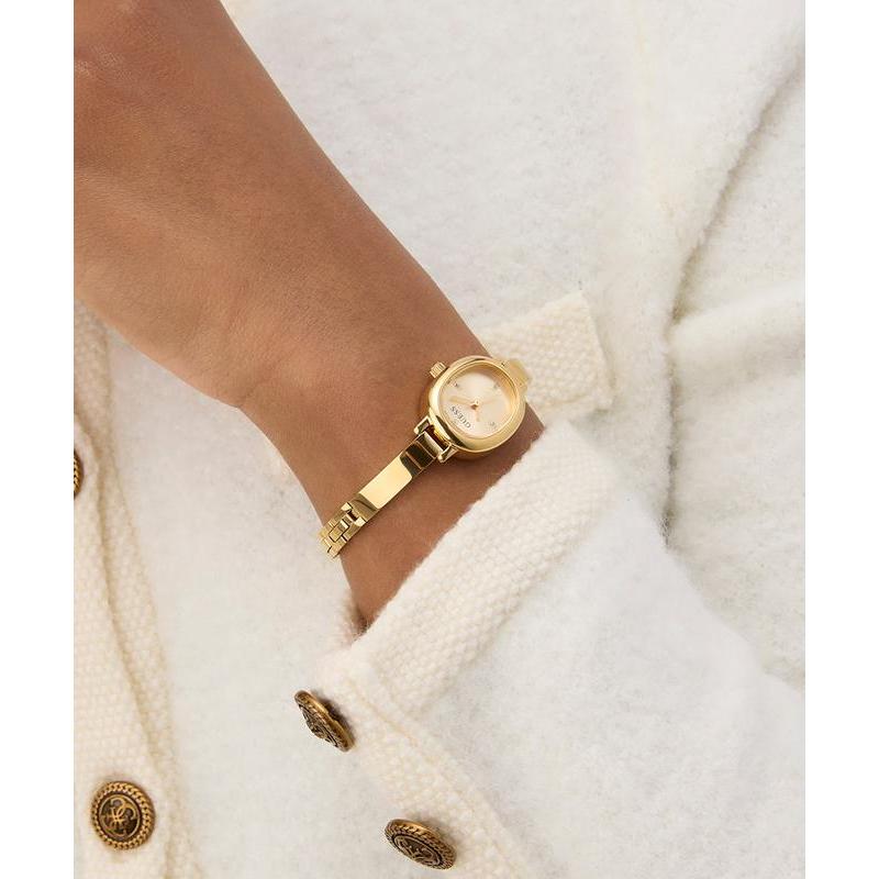 Guess Gold Tone Ladies Analog Watch Champagne Dial
