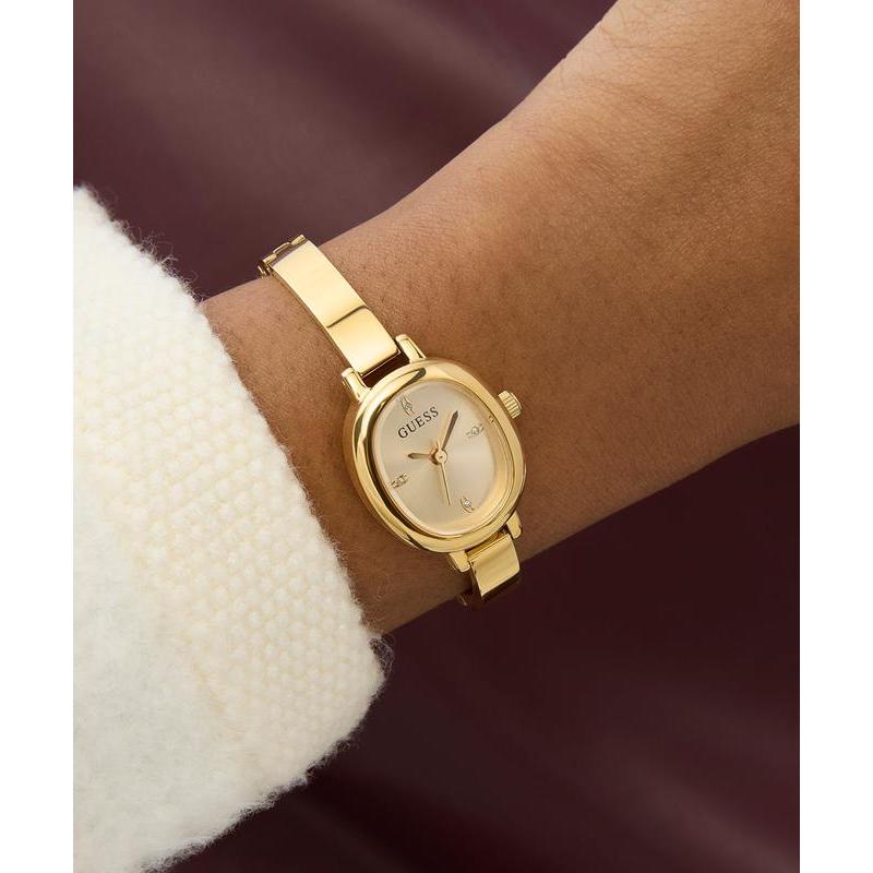 Guess Gold Tone Ladies Analog Watch Champagne Dial