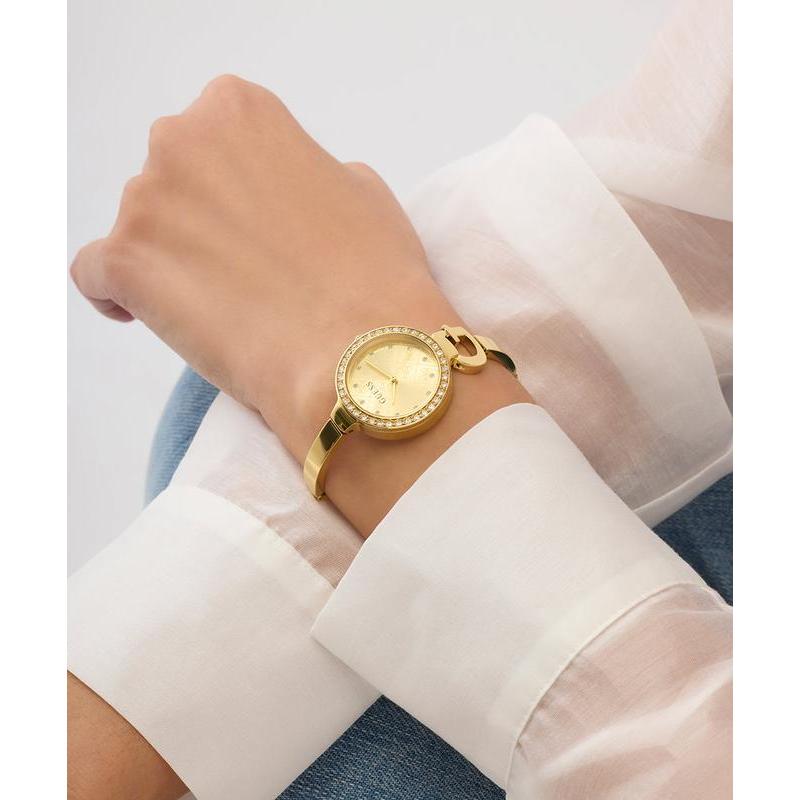 Guess Gold Tone Ladies Analog Watch Gift Set - Interchangeable Bezel