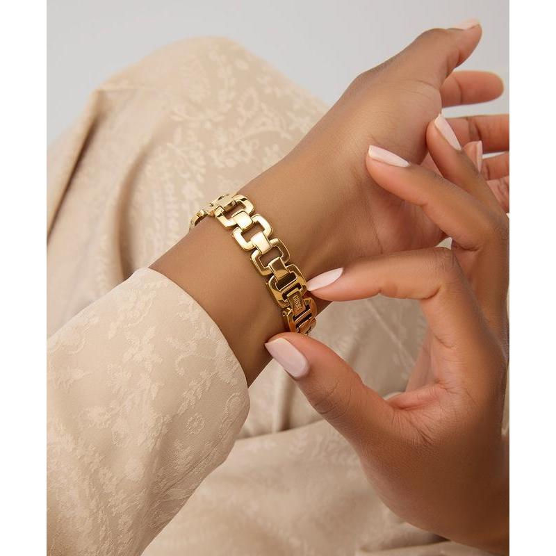 Guess Gold Tone Ladies Analog Watch with Green Dial