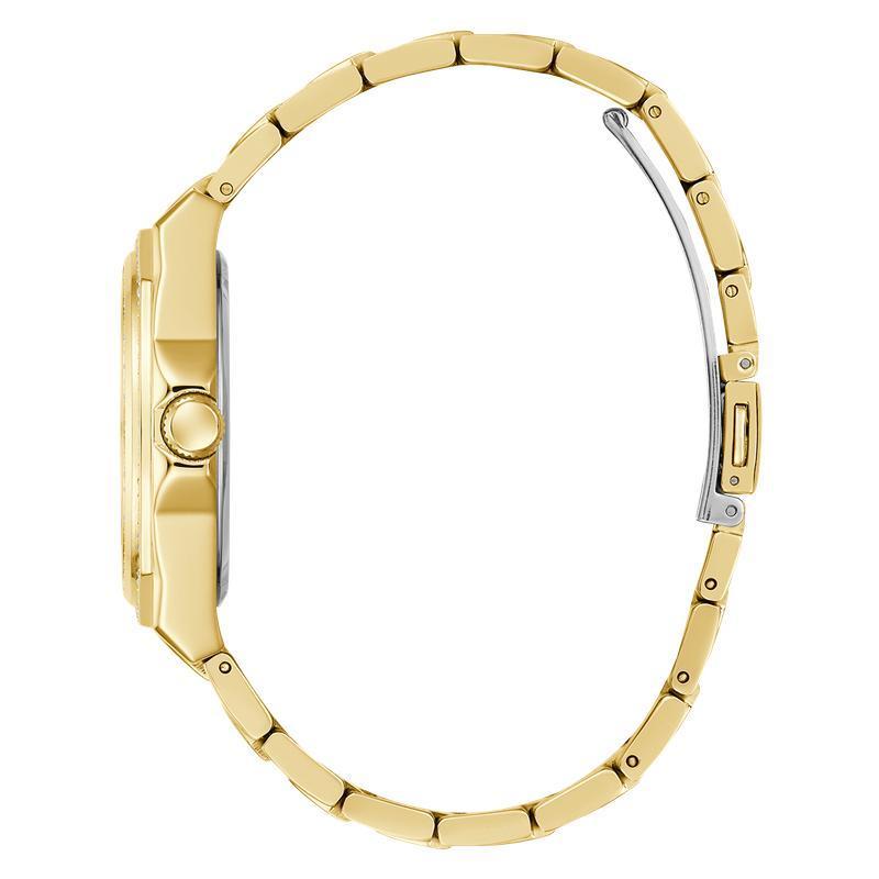 Guess Gold Tone Multi-Function Quartz Watch with Diamond Accents