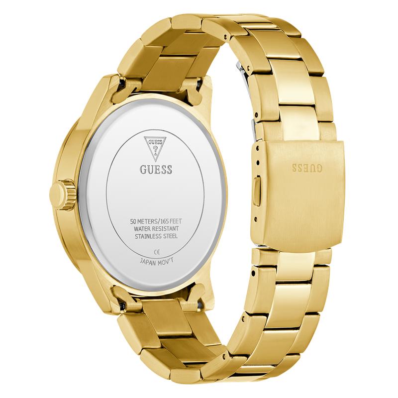 Guess Gold Tone Multi-Function Watch with Blue Dial