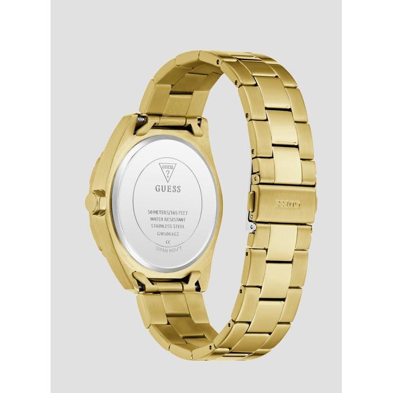 Guess Gold Velocity Blue Dial Men's Steel Watch