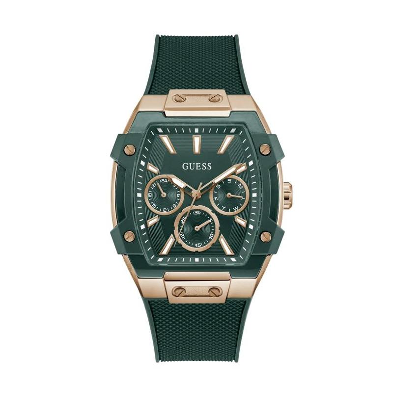 Guess Green Phoenix Men's Watch with Rose Gold Accents