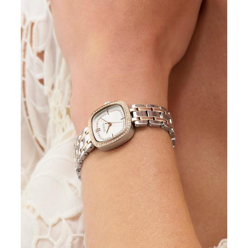 Guess Hazel Two-Tone Square Crystal-Embellished Ladies Watch
