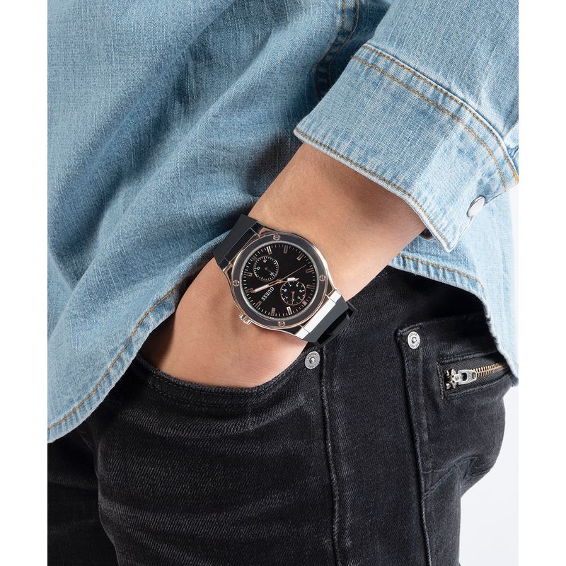 Guess Jet Black Dial Multifunction Watch