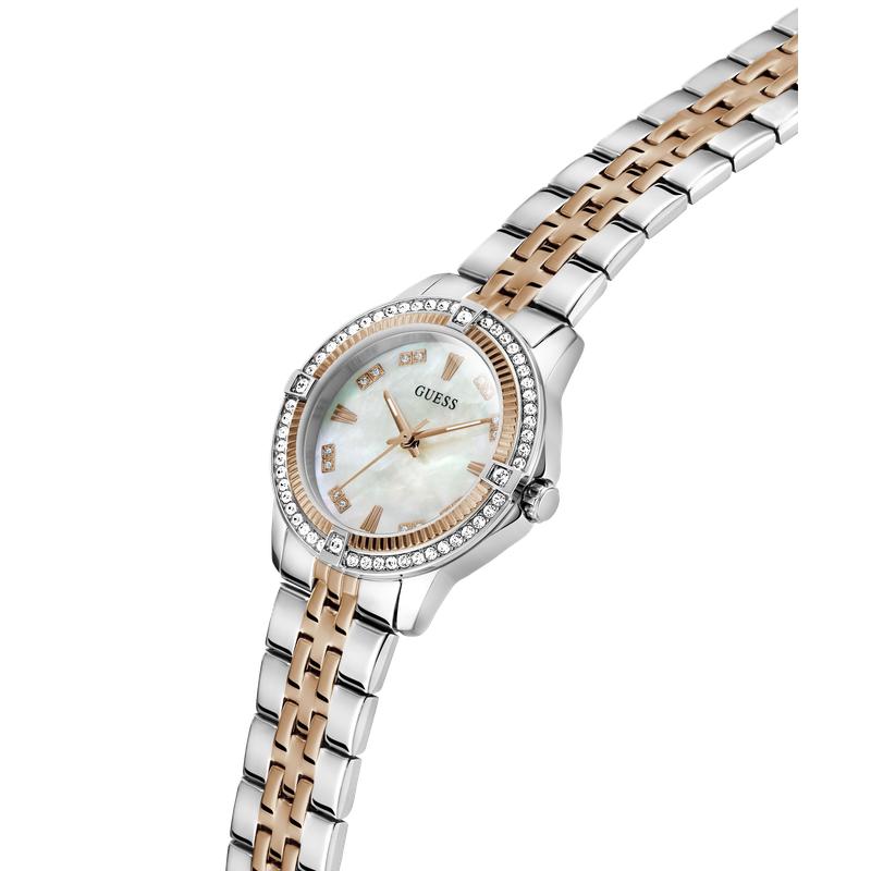 Guess Ladies Colette 2-Tone Analog Watch with Mother-of-Pearl Dial